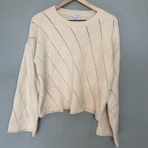 Baltic Born Beige Diamond Knit Sweater Sz XL
